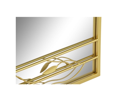 Espejo de pared DKD Home Decor Espejo Dorado Metal Hoja de planta (60 x 2 x 90 cm)