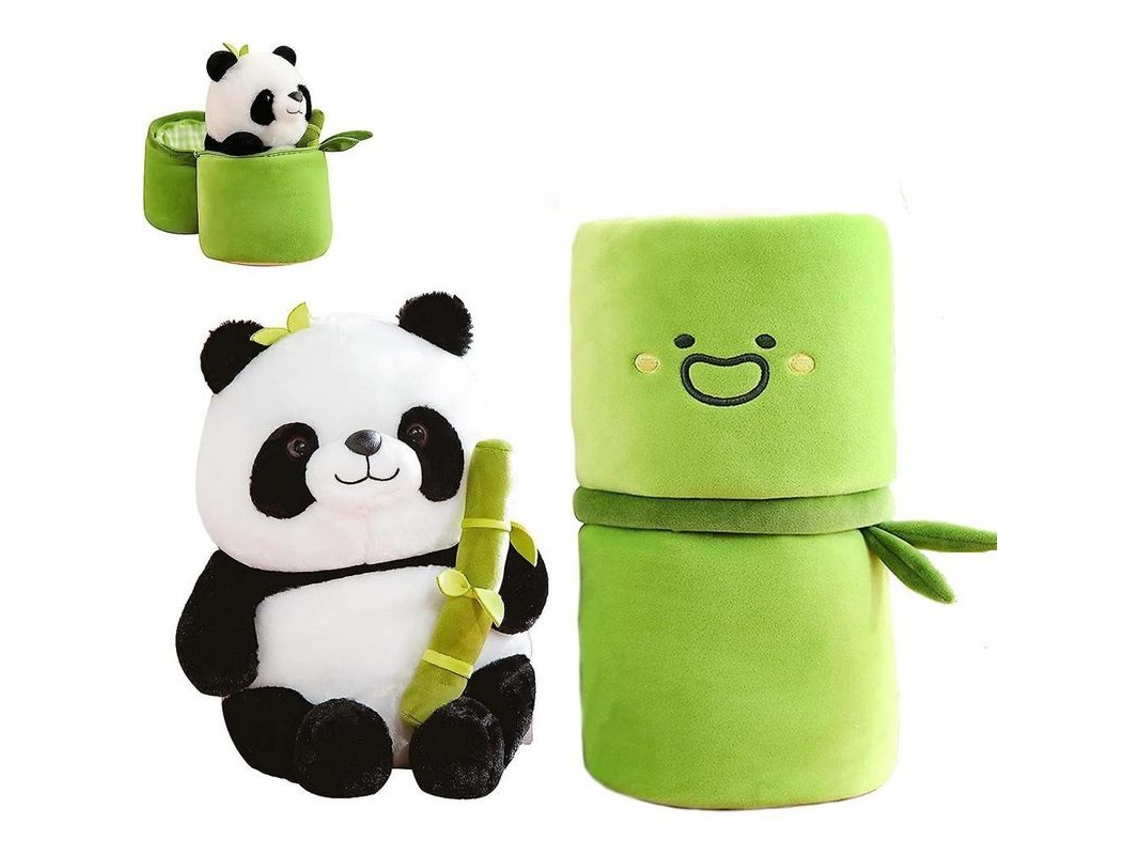 Oso De Peluche Panda, Oso Panda De 25 Cm Con Bambú, Lindo Juguete De Peluche, Regalo Para Niños Y Niñas Wuu
