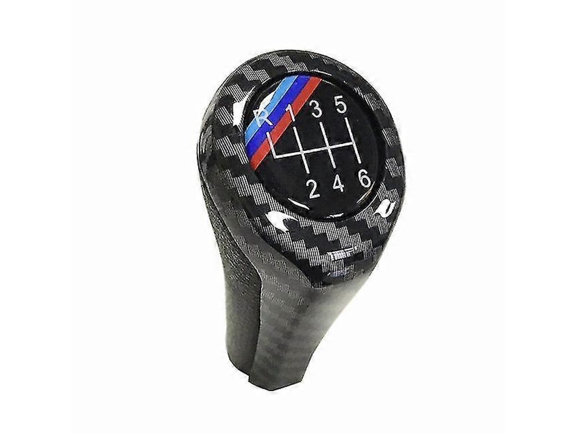 Pomo de palanca de cambios de fibra de carbono cromada mate para BMW Serie 1, 3, 5 y 6 X1, X3 y X5