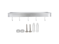 Estante de pared para baño y cocina con gancho, 40 cm