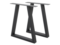 Set de 2 Patas de mesa industrial ECD 60 x 72 cm acero antracita diseño en forma de H