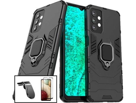 Carcasa + Protector + Soporte Samsung Galaxy M32 5G PHONECARE Military Defender Negro 9718