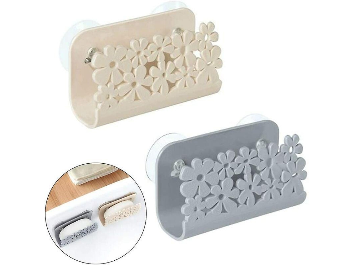 Portavasos De Esponja Con Clip De Succión Organizador De Fregadero Para Cocina Cesta Colgante Con Drenaje 2 Piezas