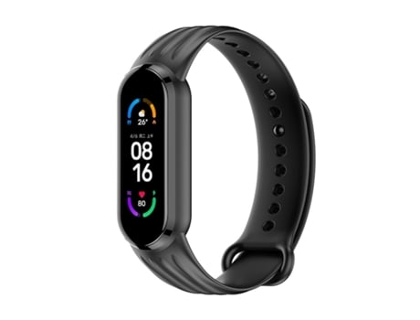 Correa Smartwatch para Xiaomi Mi Band 6/5 Silicona con Textura de Sauce (Negro)