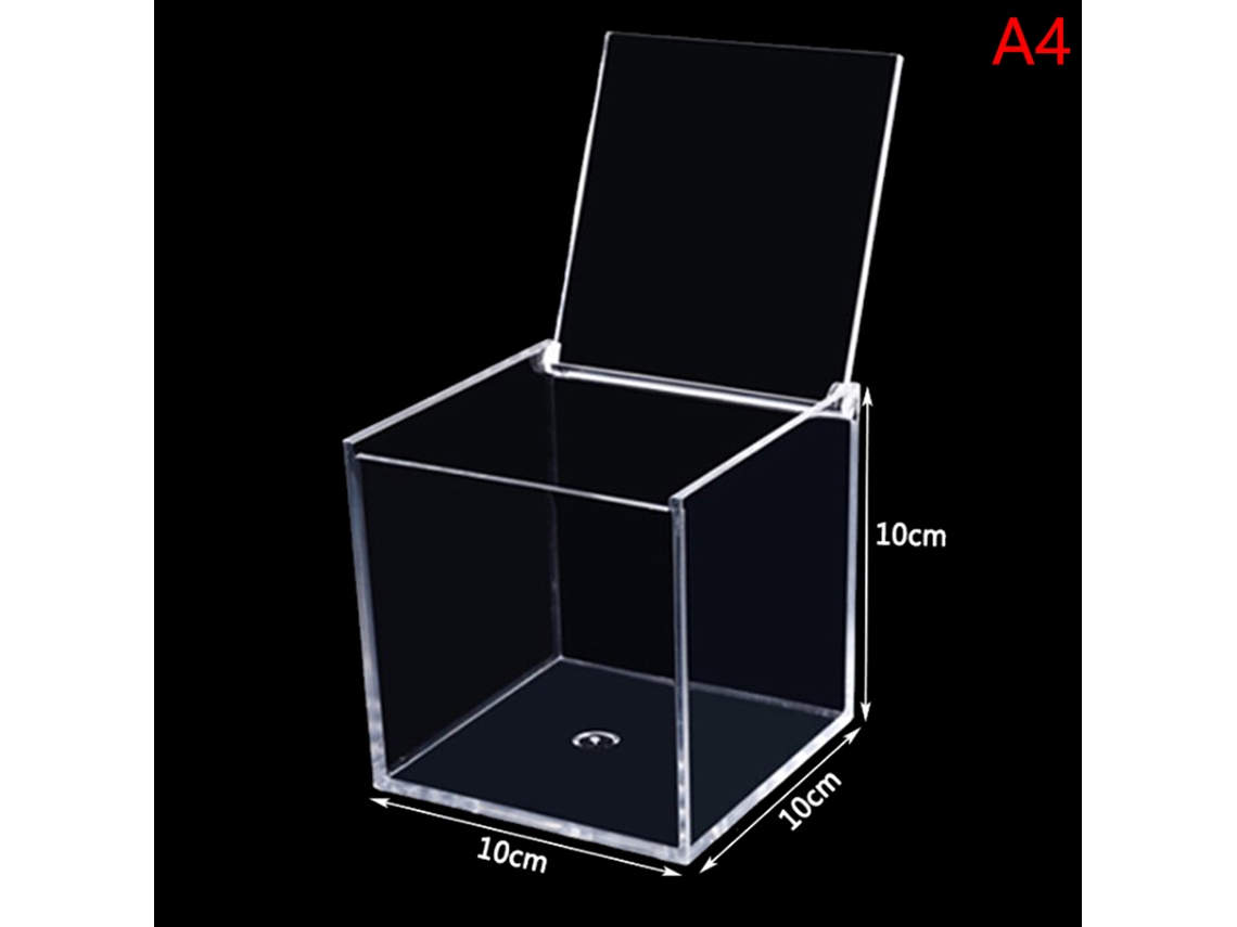 Caja de acrílico transparente en forma de cubo hecha de plástico acrílico de plexiglás