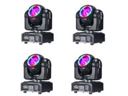 Iluminación LED de escenario con cabezal móvil, haz de 60 W, halo RGB 3 en 1, haz de 4 luces de 60 W, enchufe UE OEM