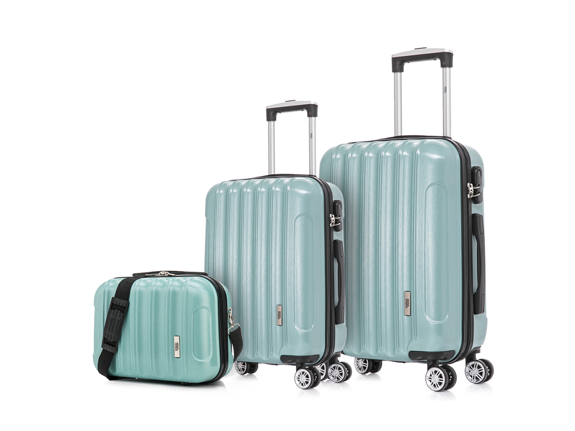 Juego de maletas Policarbonato Rígida 3 piezas|Maleta Cabina 55cm|Maleta Mediana 68cm|Neceser 29cm
