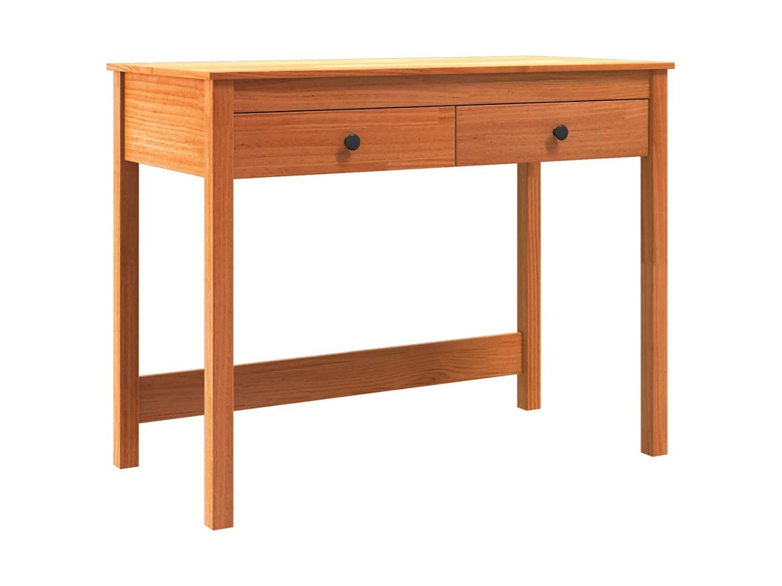 Escritorio Max Brown | Escritorio de escritura de 100 x 50 x 78 cm, madera maciza de pino.