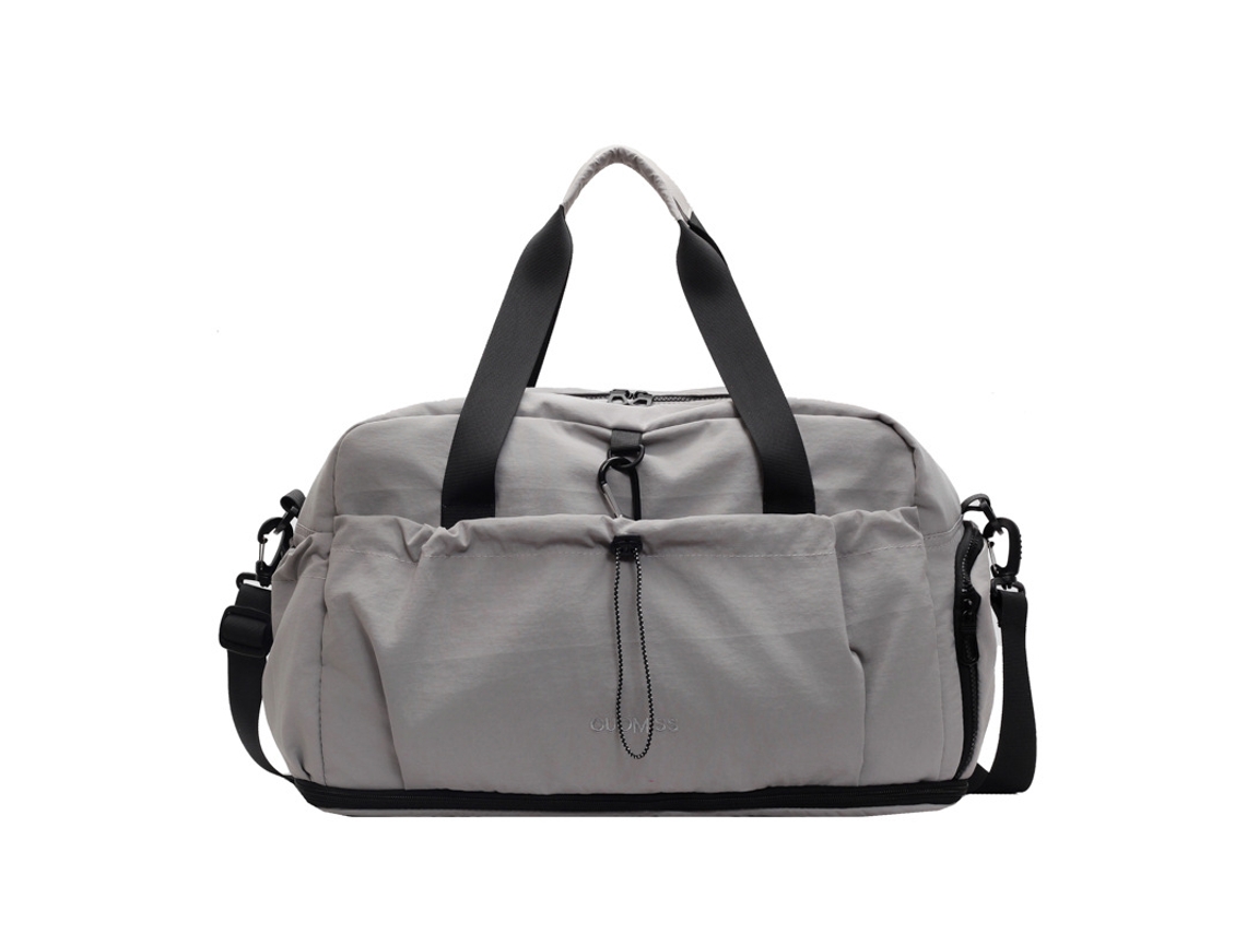(Bolsa de gimnasio gris) Con compartimento separado para zapatos, impermeable, bolsa de almacenamiento para yoga, gran capacidad