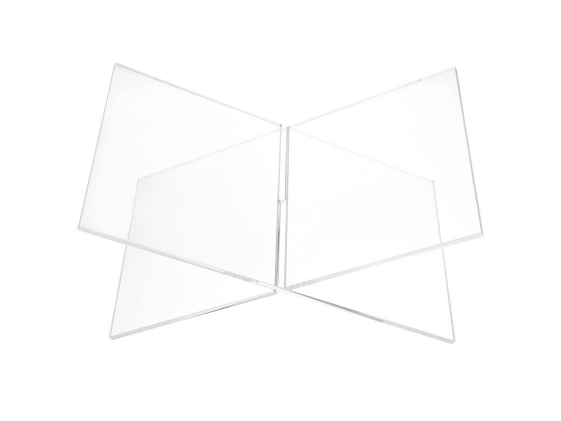 2026rebe-porta Libros De Acrílico Transparente X Forma Estante De Exhibición Clásico Duradero