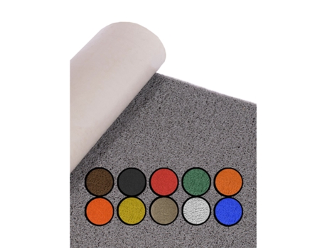 Felpudo de Rizos PVC Vinílico | Gran resistencia e calidad | Perfecto para entradas e recepciones Gris sin base 1,22 x 11 m