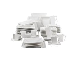 Juego de vajilla de porcelana blanca, opciones de 30 y 60 piezas, diseño elegante, apto para microondas, 60 piezas OEM