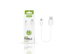 Cable Type-C CU-257 25cm. 2.4A para Samsung Galaxy A55 5G Blanco