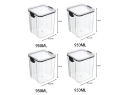 Juego de 5 recipientes herméticos de plástico transparente MDUG para almacenar alimentos (4 x 950 ml)