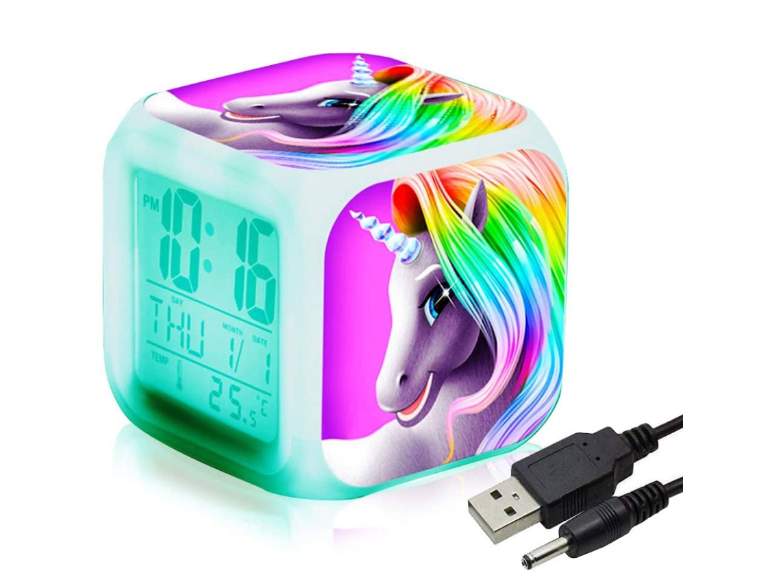 VYLARA Relógio De Mesa Criativo Com Design Humanizado, Tamanho Portátil, Led Brilhante, Despertador Para Mulheres E Meninas (vários)