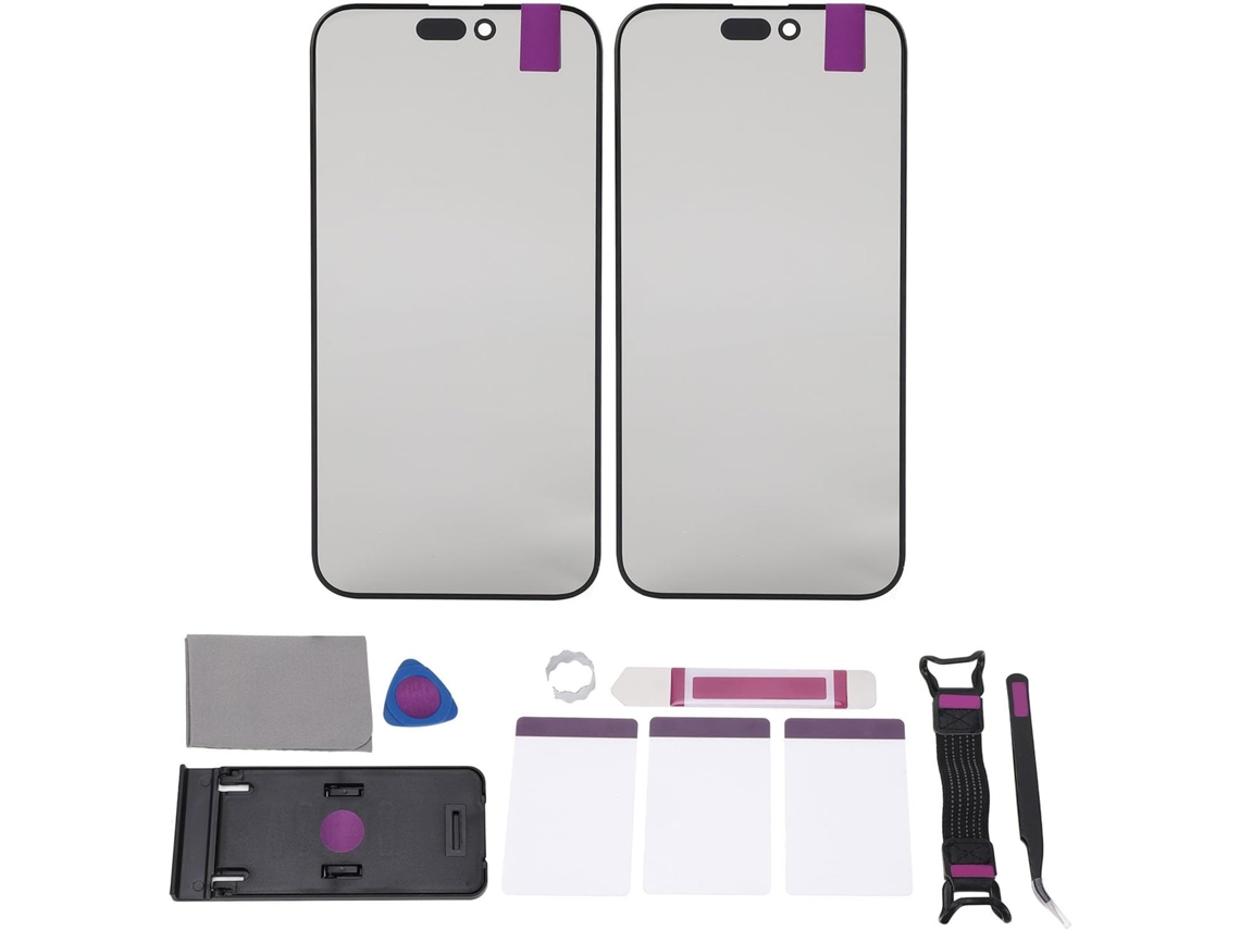Lote De 2 Paneles De Vidrio De Repuesto Para Pantalla Ios 15 Pro, Exterior Frontal, Adhesivo Oca Y Kit De Reparación.