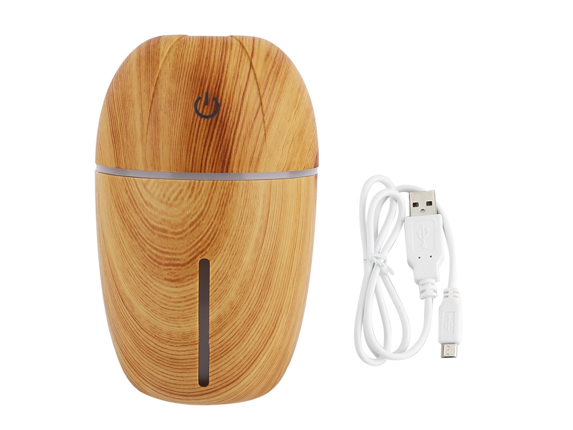 Humidificador Madera Mini Usb - Portátil, Silencioso, Luz Ambiental (claro)