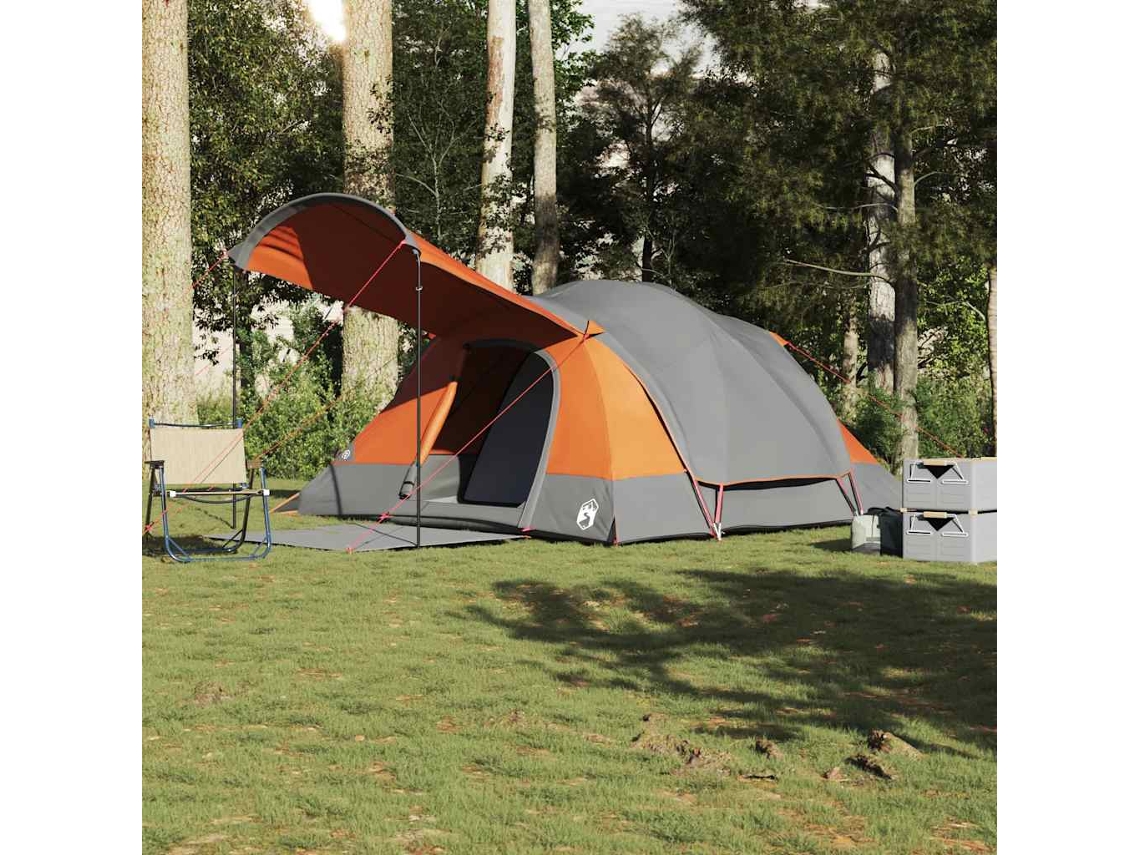 Tienda De Campaña Familiar Túnel 8 Personas Impermeable Naranja