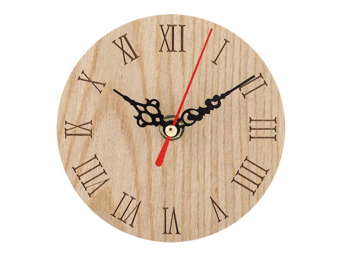 Reloj De Pared Analógico Decorativo De Madera Para Jardín, Pasillo O Exterior, 12 Cm.