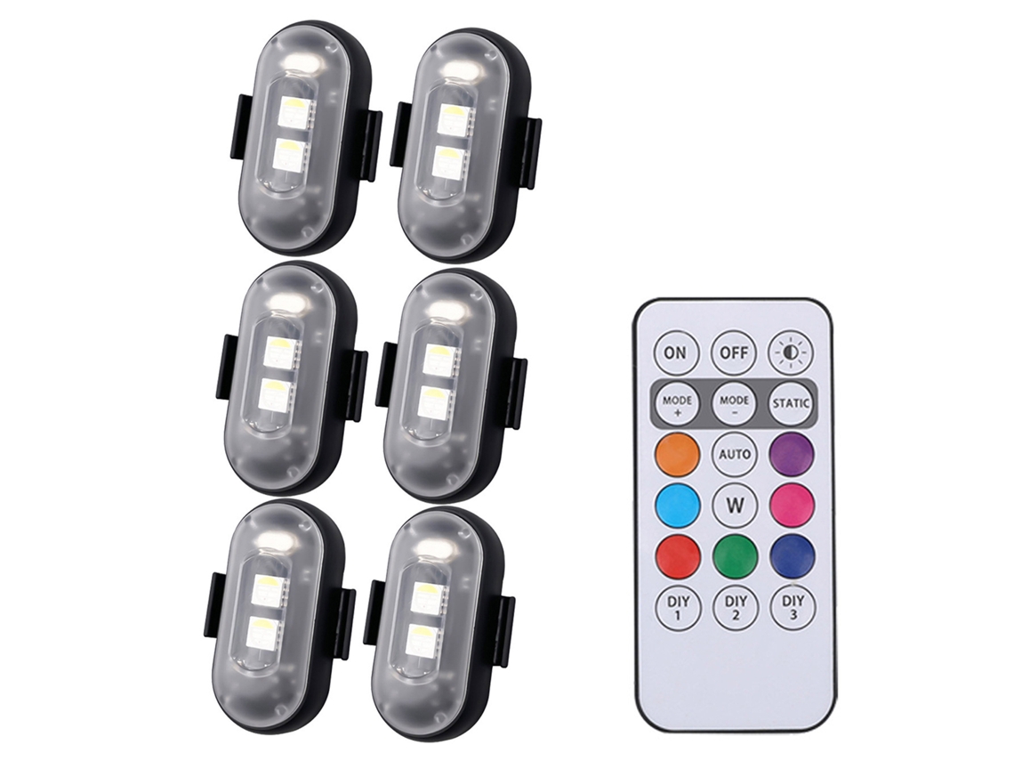2026-luz De Alerta Led Universal Multicolor Para Moto Bicicleta Drone Con Control Remoto Ip65 Impermeable