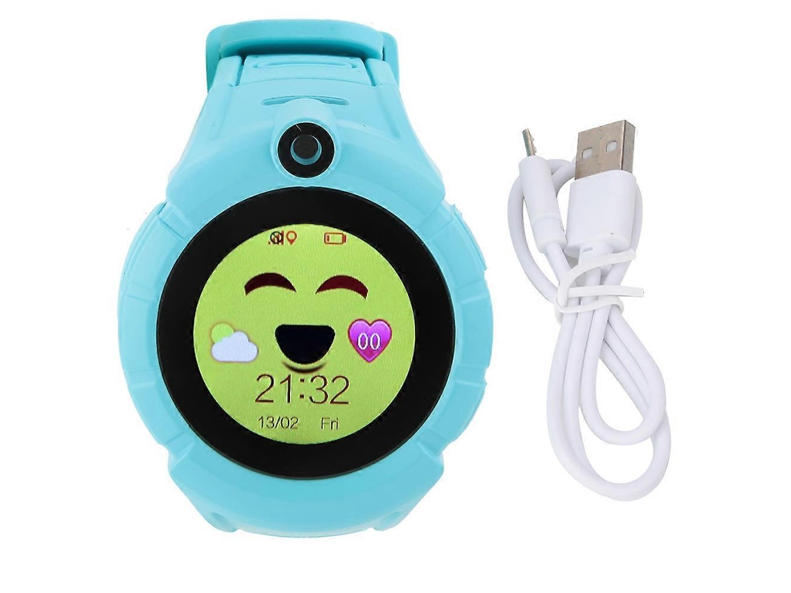 Reloj inteligente Q360 para niños con pantalla táctil redonda, Wi-Fi, GPS, antipérdida, toma fotos y bicicleta eléctrica (azul)