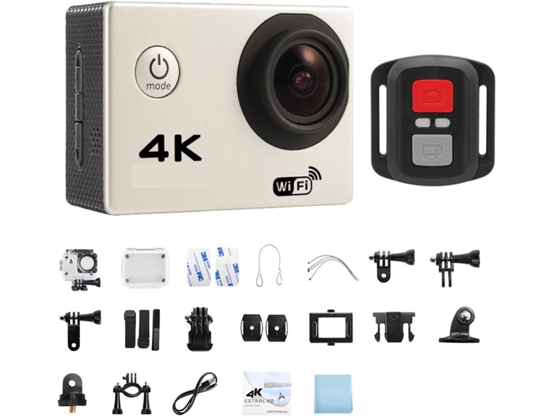 Cámara De Acción Para Vlogs Con Wifi Ultra Hd 4k/30fps, Casco Impermeable De 2 Pulgadas Y 170d.