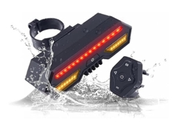 Luz Trasera Bicicleta Control Remoto Señal Dirección Usb Recargable Negra Yizhood