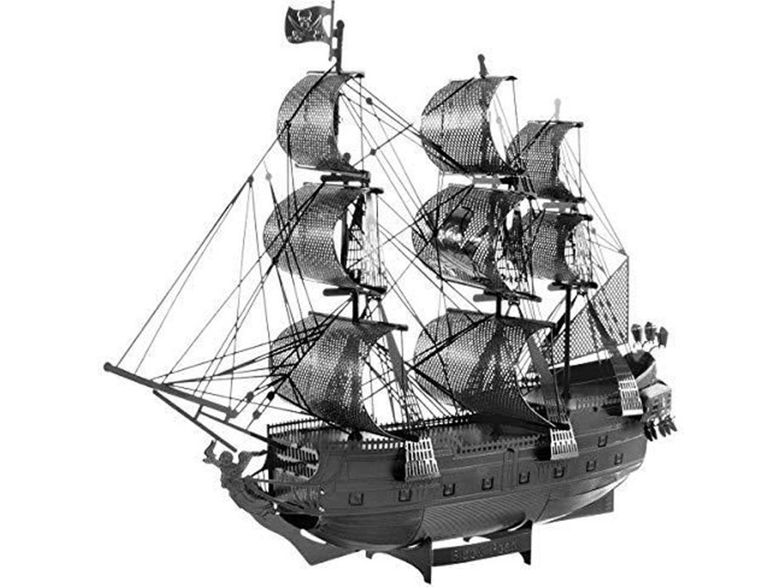 Kit de modelo de metal 3D Fascinations Metal Earth Iconx Ship Black Pearl Versión negra Fascinations