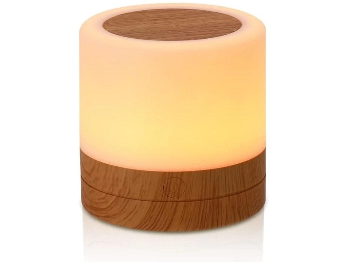 Nuevo Táctil Escritorio Control Remoto Led Siete Colores Creativo Grano De Madera Carga Luz Nocturna Aplaudiendo 3w Amarillo Yizhood