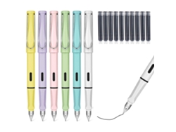 Juego de 6 plumas estilográficas Macaron, pluma duradera y duradera, pluma estilográfica reemplazable para escribir, dibujar, niños, adultos, hogar, escuela,