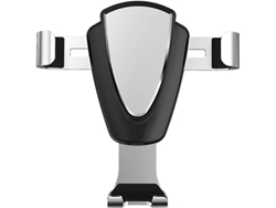 Soporte De Metal Plateado Para Teléfono De Coche Para Rejilla De Ventilación, Soporte De Gravedad Giratorio De 360°, Compatible