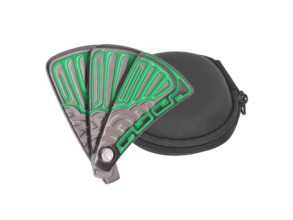 Brinquedo Fidget Leque Plegável Magnético De Aço Inoxidável Para Aliviar Estresse Verde