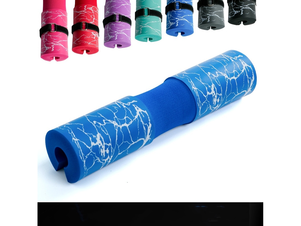Almohadilla de hombro para barra, engrosamiento, levantamiento de pesas, sentadillas, entrenamiento de fuerza, soporte de cuello con mancuernas, almohadilla protectora Mdug (azul)
