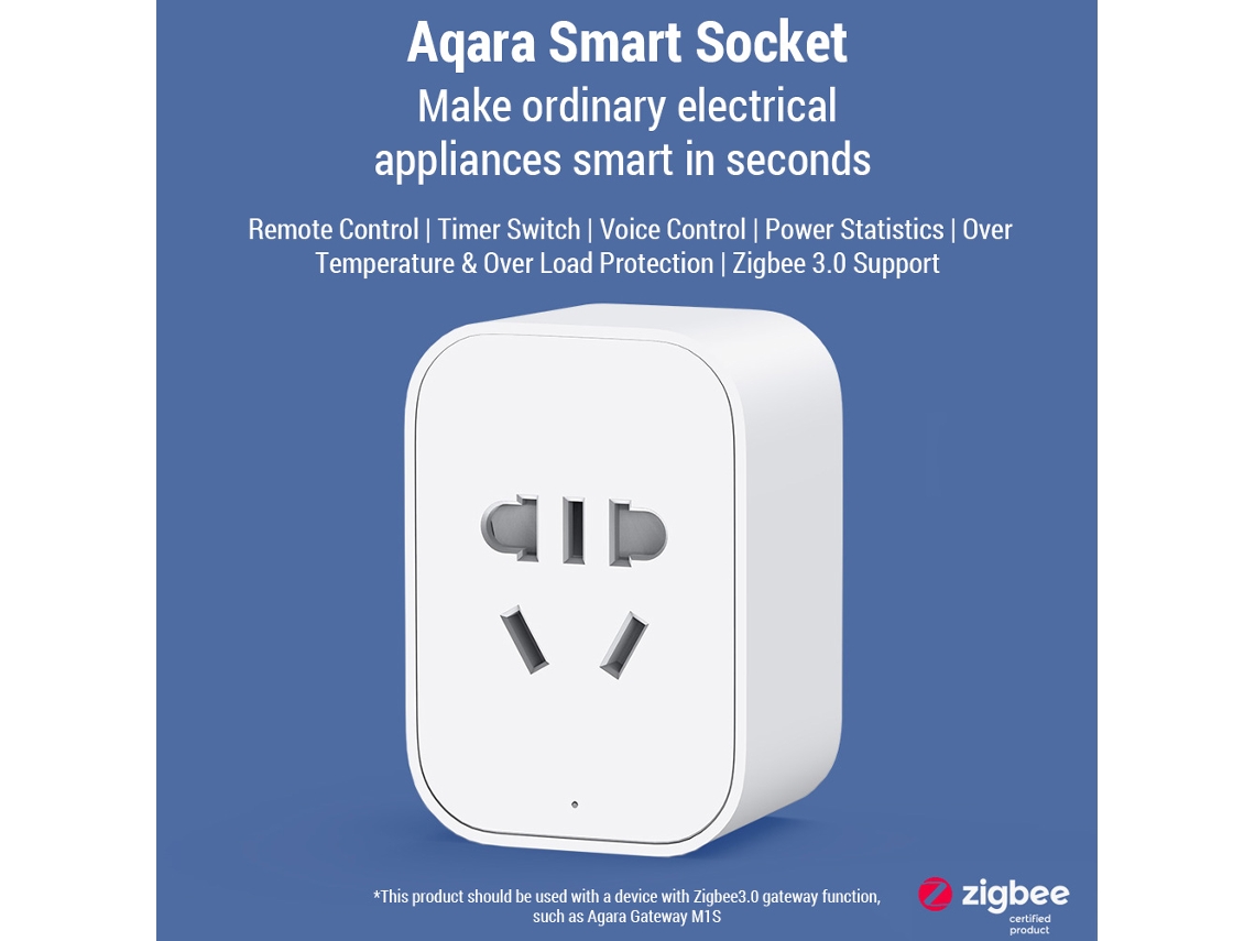 Enchufe Inteligente Aqara Con Control Por Voz Homekit, Monitorización De Energía Y Protección Contra Sobrecargas.
