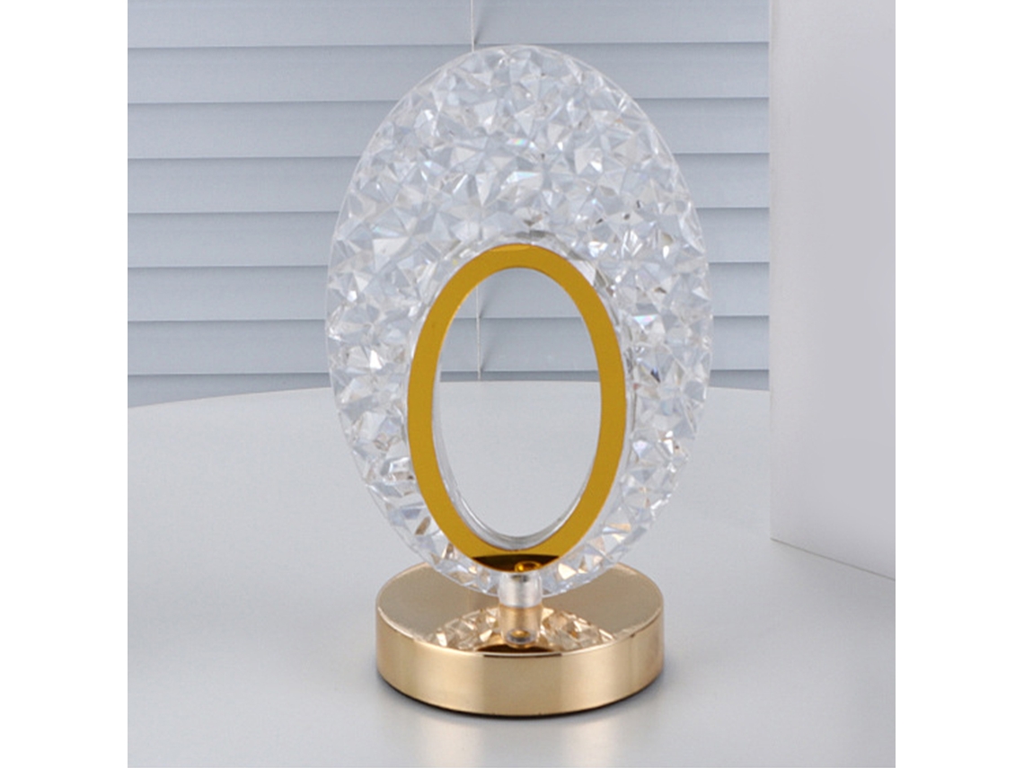 2026-lámpara De Mesa De Cristal Recargable Para Dormitorio Con Protección Ocular Regulable Luz Ambiente Regalo Romántico