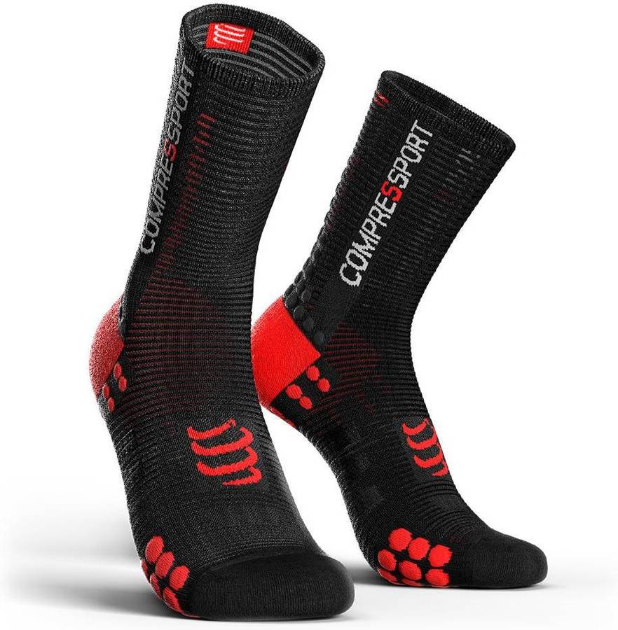 Socken Calcetines Hombre compressport v3.0 bike negro rojo