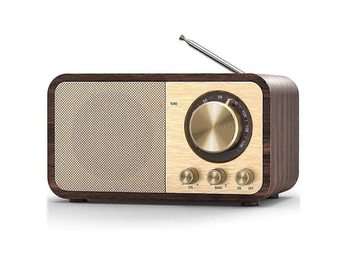 Radio Bluetooth retro GOKOCO, portátil, de madera, USB