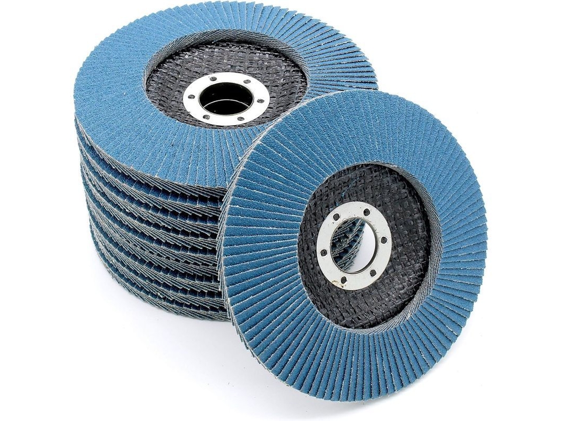 2026-discos Abrasivos De Solapa 125 Mm Grano 80 Azul Acero Inoxidable 10 Piezas Para Esmeril Angular