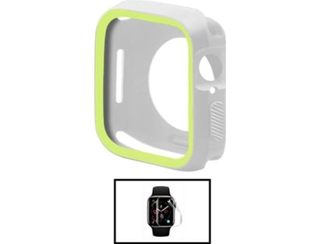 Kit Funda + Protector de Pantalla Apple Watch Series 7 41mm G4M Military DoubleColor Gris y Verde