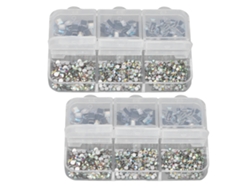 piezas de 6 rejillas para decoración de uñas, diferentes formas, purpurina, base plana, adornos de manicura para salón de uñas.