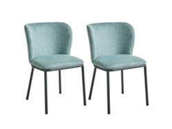 Elegantes Cadeiras De Refeição BELIANI Artesia De Tecido Verde 51x49x81