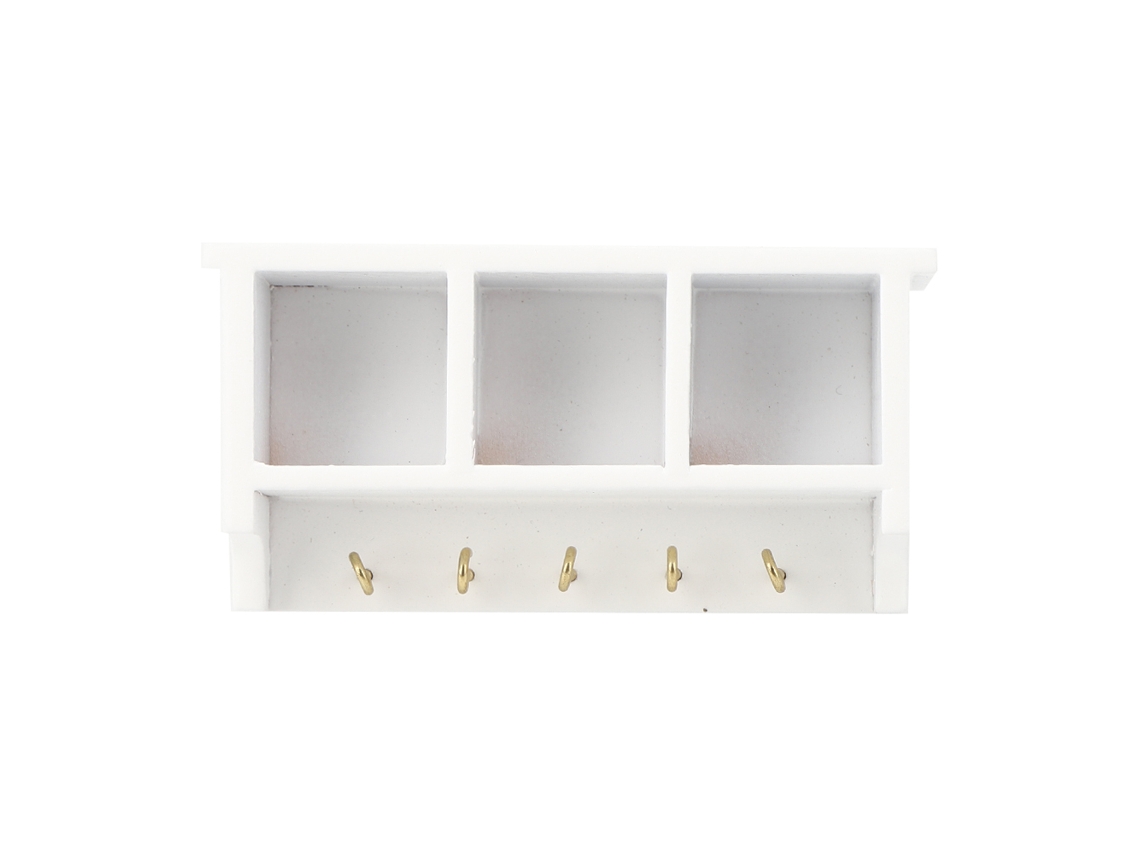 Estantería De Pared En Miniatura Para Casa De Muñecas, Escala 1:12, Muebles De Madera, Color Blanco.