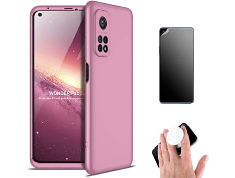 Kit Carcasa y Protector Xiaomi Mi 10T Ultimatte Slim Armor 360º Popsocket Rosa