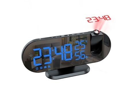 Reloj electrónico fotosensible con pantalla grande LED, radio, espejo, proyección, despertador