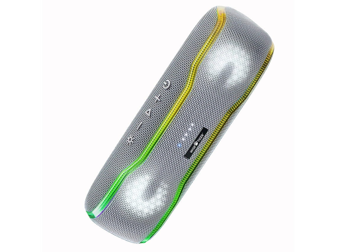 Altavoz portátil para exteriores IPX7 resistente al agua con luz estéreo Mdug (plateado)