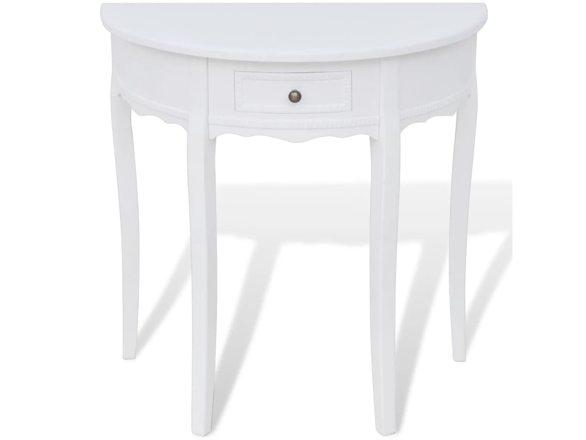 Maison Exclusive - Mesa Consola Semicircular Con Cajón Blanca
