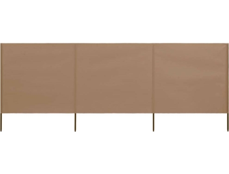 vidaXL Paravientos de playa de 3 paneles tela gris taupe 400x80 cm