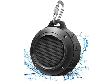 CHRONUS FSYX230213 Altavoz Bluetooth Portátil, Altavoces de Ducha Impermeables IPX5 con Estéreo HD, Negro