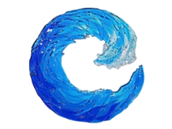 Escultura de mesa acrílica Ola Azul 20x20cm Sin marca