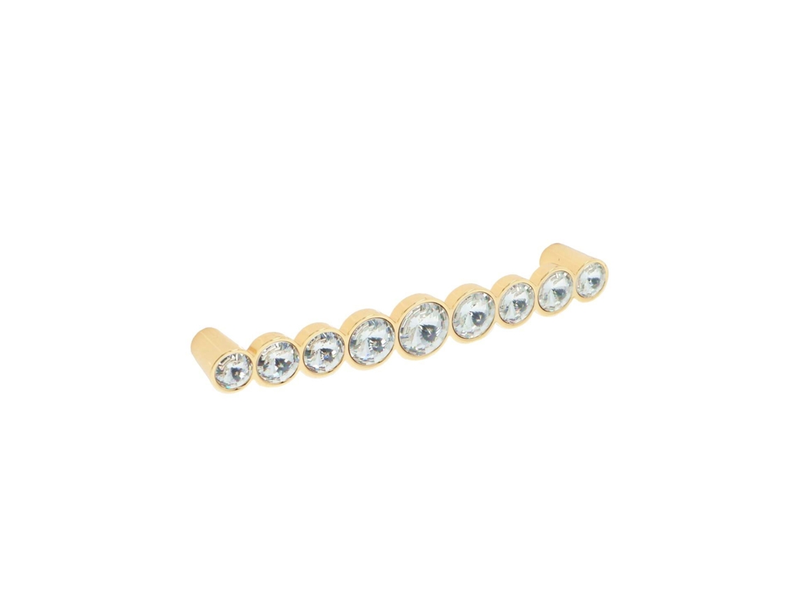 Tirador para muebles de aleación de zinc/cristal. Estilo de lujo. Distancia entre centros 128. CAMBIO DE HARDWARE bañado en oro